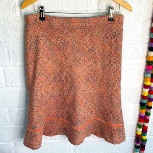 Gap Tweed Wool Trumpet Velvet Detail Side Zip Skirt sz 8